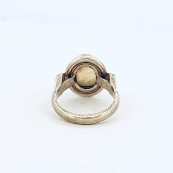 Vintage Estate Sterling Silver 925 Moonstone Ring Size 8.5 NB India 8.5g - Picture 3 of 11